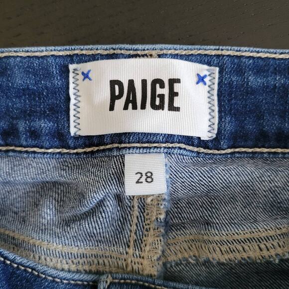 Paige Verdugo Ankle Jeans Queenie Destructed Mid Rise Torn Knee Women 28 - Picture 11 of 13